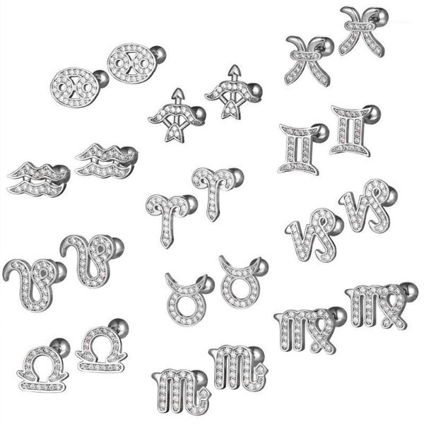 1 pair luxury crystal twelve constellations earrings for men women lovely stainless steel earrings1, Golden;silver
1 pair luxury crystal twelve constellations earrings for men women lovely stainless steel earrings1, Golden;silver