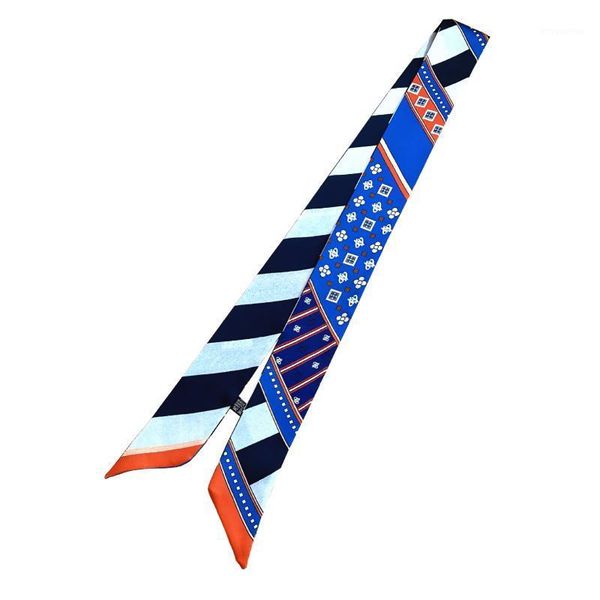 120*5cm new all-match women's tie bag handle silk scarf small ribbon silk scarf small neckerchief1, Blue;gray
120*5cm new all-match women's tie bag handle silk scarf small ribbon silk scarf small neckerchief1, Blue;gray