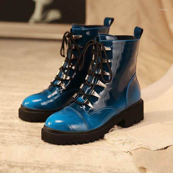 mljuese 2020 women ankle boots patent leather winter short plush blue color lace up women riding boots party dress size 421, Black
mljuese 2020 women ankle boots patent leather winter short plush blue color lace up women riding boots party dress size 421, Black