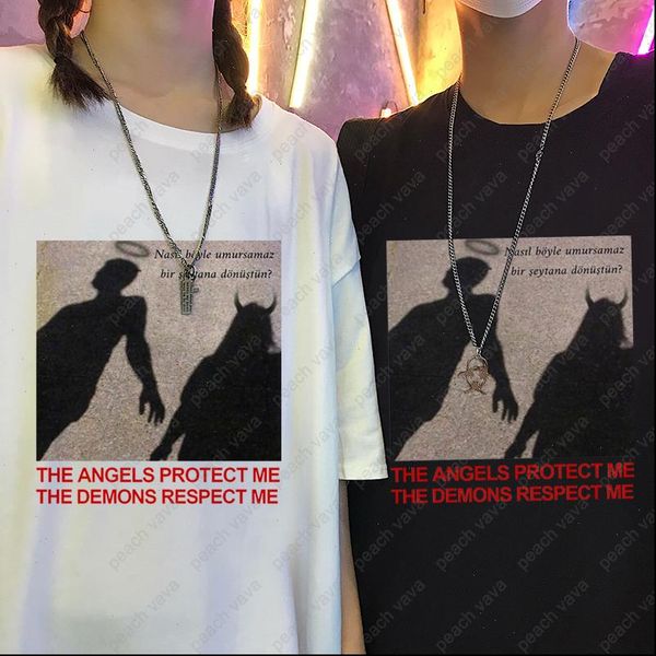 the angels protect me the demons respect me print tees harajuku summer chic vintage bf large size loose t shirt, White
the angels protect me the demons respect me print tees harajuku summer chic vintage bf large size loose t shirt, White