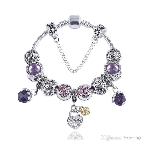 bracelets 925 new mixed silver style charm women vintga bracelet purple crystal beads diy fashion jewelry for christmas, Golden;silver
bracelets 925 new mixed silver style charm women vintga bracelet purple crystal beads diy fashion jewelry for christmas, Golden;silver