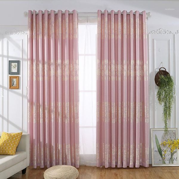cozy rural bright silk jacquard shading curtains for living dining room bedroom.1