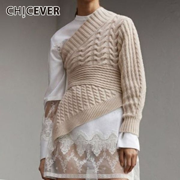 chicever asymmetrical knitted women's sweater irregular collar one shoulder long sleeve pullover sweaters female autumn new 201023, White;black
chicever asymmetrical knitted women's sweater irregular collar one shoulder long sleeve pullover sweaters female autumn new 201023, White;black