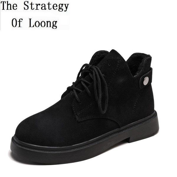 boots women british style autumn winter ankle high lace-up round toe med flat with heels non-slip rubber flock vamp 20211012, Black
boots women british style autumn winter ankle high lace-up round toe med flat with heels non-slip rubber flock vamp 20211012, Black
