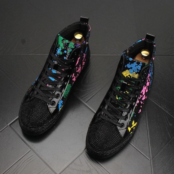 designer shoes 2022 new trend men colorful graffiti sequin rhinestone casual platform shoes flats high loafers male sneaker, Black
designer shoes 2022 new trend men colorful graffiti sequin rhinestone casual platform shoes flats high loafers male sneaker, Black