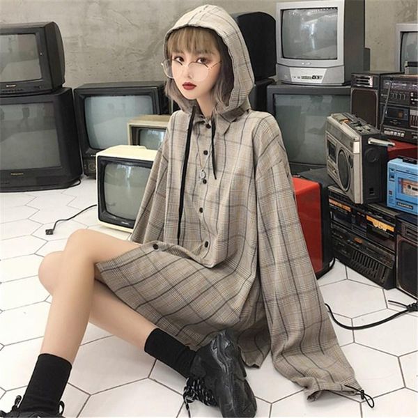 fashion jacket women long sleeve harajuku mori windbreaker coats loose outwear streetwear casual retro plaid coat hooded jackets, Black;brown
fashion jacket women long sleeve harajuku mori windbreaker coats loose outwear streetwear casual retro plaid coat hooded jackets, Black;brown