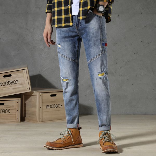 2021 brand-new denim for mended men dyed thin hip pants streetwear spring lc5m, Blue
2021 brand-new denim for mended men dyed thin hip pants streetwear spring lc5m, Blue