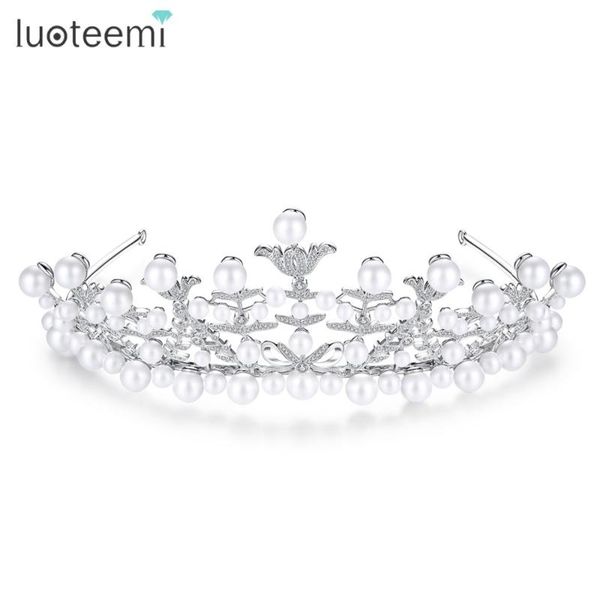luoteemi white imitation pearl queen's tiara crowns hair accessories for women clear cz crystal headband bridal wedding jewelry, Golden;silver
luoteemi white imitation pearl queen's tiara crowns hair accessories for women clear cz crystal headband bridal wedding jewelry, Golden;silver