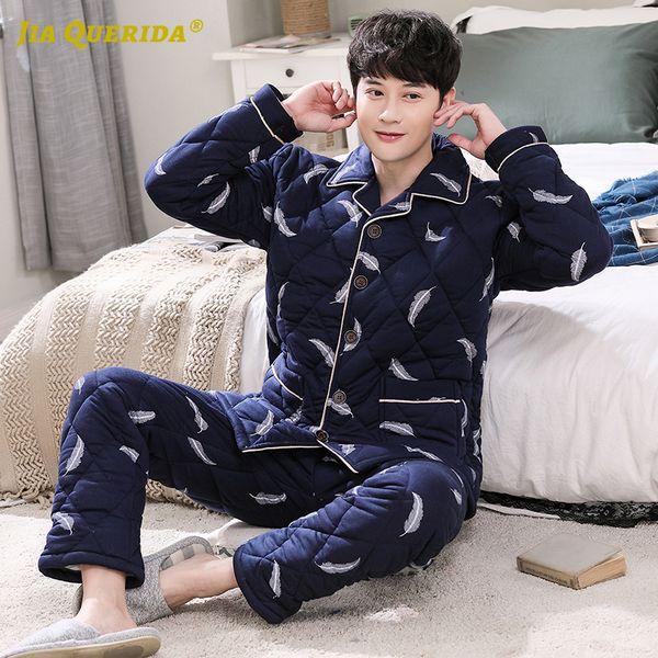 turn down collar homesuit homeclothes sleepwear fashion style casual style pajamas set man clothes 3 layers padded cotton lj201112, Black;brown
turn down collar homesuit homeclothes sleepwear fashion style casual style pajamas set man clothes 3 layers padded cotton lj201112, Black;brown