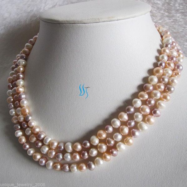 chains 54" 7-8mm multi color freshwater pearl necklace white peach pink lavender, Silver
chains 54" 7-8mm multi color freshwater pearl necklace white peach pink lavender, Silver