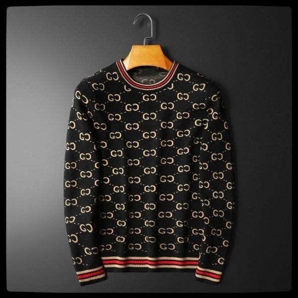 autumn and winter new men's round neck knitwear letter jacquard business casual trend jacket sweater, White;black
autumn and winter new men's round neck knitwear letter jacquard business casual trend jacket sweater, White;black