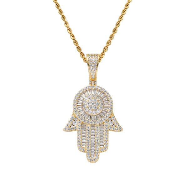 men's and women's fashion brass set cz fatima hand pendant ice cube zircon necklace hip hop gift jewelry, Silver
men's and women's fashion brass set cz fatima hand pendant ice cube zircon necklace hip hop gift jewelry, Silver