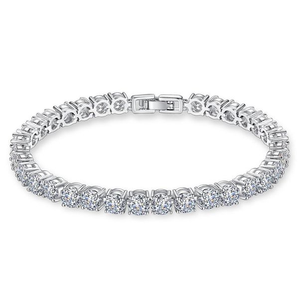 925 sterling silver luxury 5mm cubic zirconia tennis crystal bracelet for women girl party jewelry q1201, Black
925 sterling silver luxury 5mm cubic zirconia tennis crystal bracelet for women girl party jewelry q1201, Black