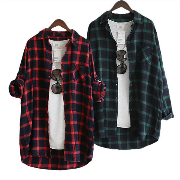 new cotton women plaid blouse shirt plue size female blouses button 2020 autumn fashion casual loose red long sleeve shirts, White
new cotton women plaid blouse shirt plue size female blouses button 2020 autumn fashion casual loose red long sleeve shirts, White