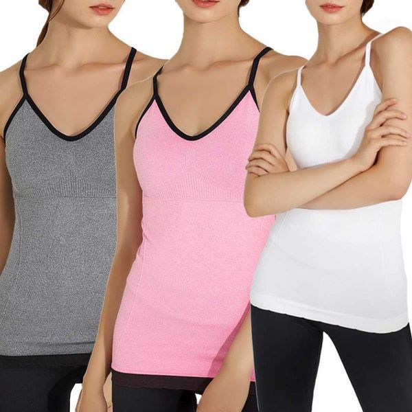 gym clothing women seamless sports yoga bra removable pads comfort camisole smooth slimming sleeveless solid color vest running1, White;black
gym clothing women seamless sports yoga bra removable pads comfort camisole smooth slimming sleeveless solid color vest running1, White;black