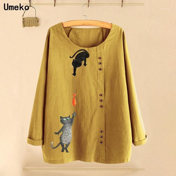 umeko 2021 autumn women's fashion button blouse cartoon cat print shirts casual long sleeve o-neck cotton tunic plus size1, White
umeko 2021 autumn women's fashion button blouse cartoon cat print shirts casual long sleeve o-neck cotton tunic plus size1, White