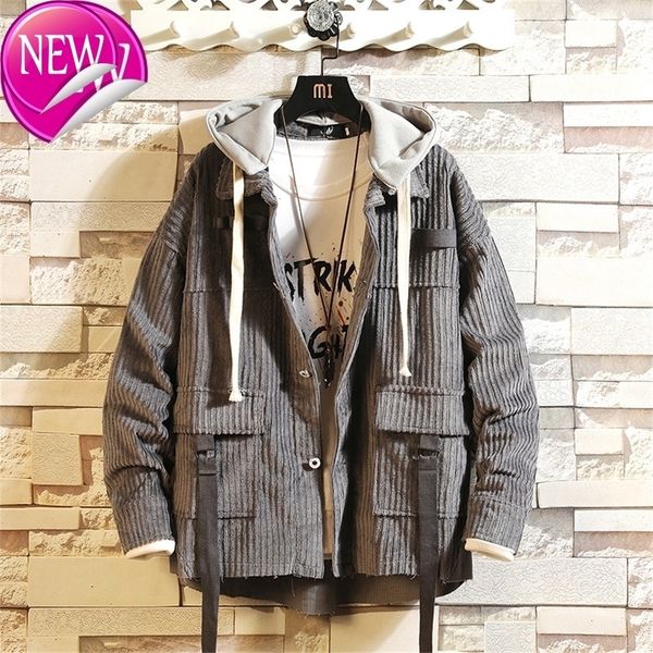 bomber corduroy jackets men's 2020 cargo bigger pocket streetwear korean casual autumn spring baseball coats with hoodies, Black
bomber corduroy jackets men's 2020 cargo bigger pocket streetwear korean casual autumn spring baseball coats with hoodies, Black