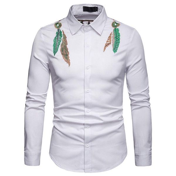 men's casual shirts mens white shirt 2021 fashion embroidery long sleeve dress men slim fit business button down chemise homme, White;black
men's casual shirts mens white shirt 2021 fashion embroidery long sleeve dress men slim fit business button down chemise homme, White;black