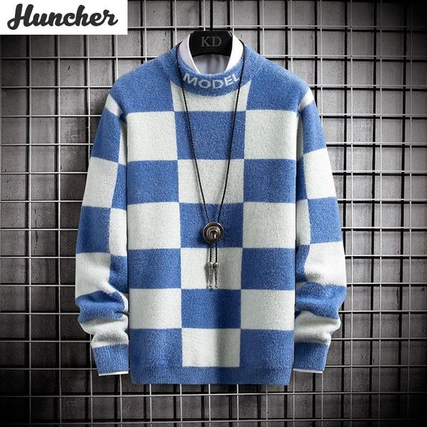 huncher men's turtleneck sweater men 2020 winter plaid patchwork high collar jumper pullover sweaters oversized blue men sweater, White;black
huncher men's turtleneck sweater men 2020 winter plaid patchwork high collar jumper pullover sweaters oversized blue men sweater, White;black
