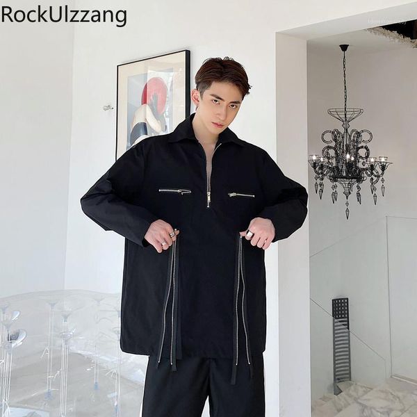 men's casual shirts plus size long sleeve stitch zipper turndown neck pocket autumn outfit men fashion streetwear hiphop shirt blouse h, White;black
men's casual shirts plus size long sleeve stitch zipper turndown neck pocket autumn outfit men fashion streetwear hiphop shirt blouse h, White;black