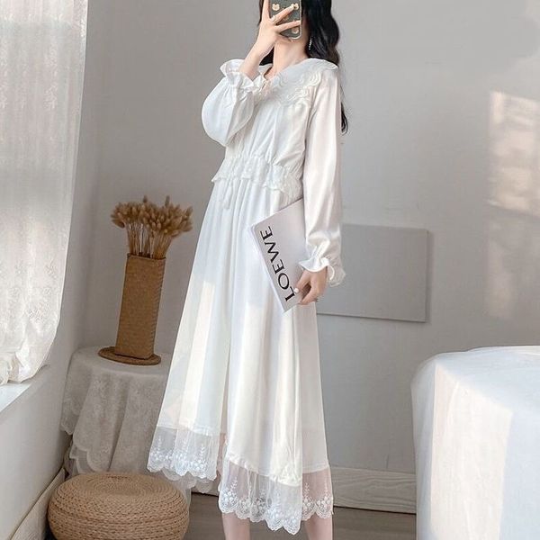 2021 new chiffon full sleeve fairy elegant white women slim long dress autumn clothes south korea wedding party evening lazn, Black;gray
2021 new chiffon full sleeve fairy elegant white women slim long dress autumn clothes south korea wedding party evening lazn, Black;gray