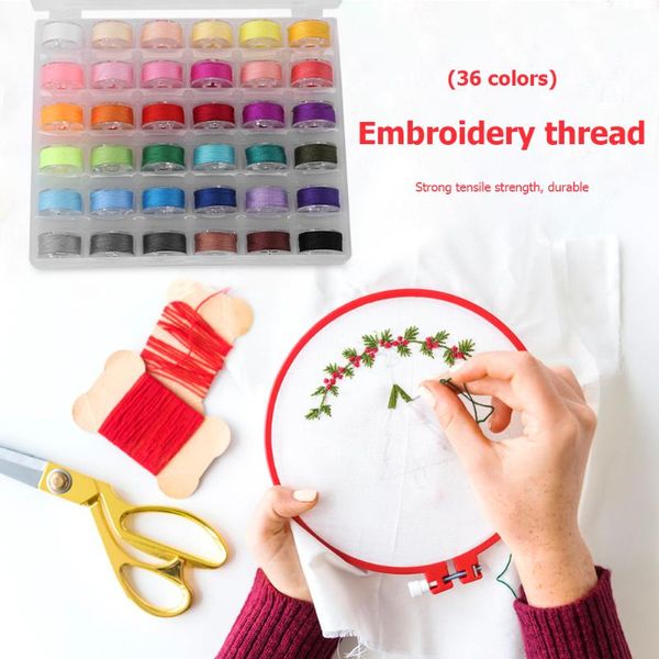 hand stitching embroidery thread 36 colors sewing machine line box for diy craft household needlework accessories, Black;white
hand stitching embroidery thread 36 colors sewing machine line box for diy craft household needlework accessories, Black;white
