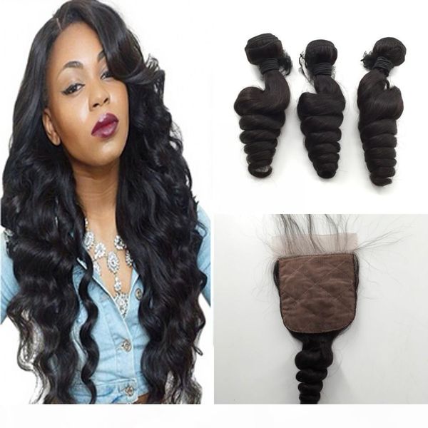 silk closure with bundles brazilian virgin hair loose wave hair weave bundles with closure brazilian virgin hair with 3 types closure, Black
silk closure with bundles brazilian virgin hair loose wave hair weave bundles with closure brazilian virgin hair with 3 types closure, Black