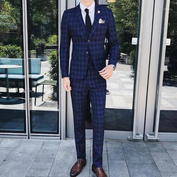 mens wedding blue slim fit 3 piece checked suits single breasted vintage fashion1, White;black
mens wedding blue slim fit 3 piece checked suits single breasted vintage fashion1, White;black