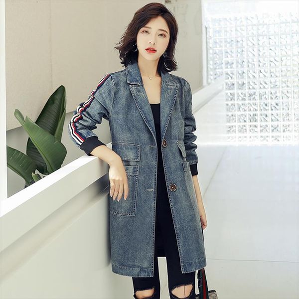 fashion washed denim jeans windbreaker women chaqueta mujer streetwear autumn long trench coats coat for female cloak, Tan;black
fashion washed denim jeans windbreaker women chaqueta mujer streetwear autumn long trench coats coat for female cloak, Tan;black
