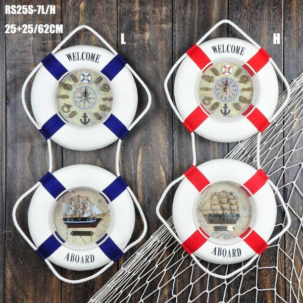 25 cm life buoy sea wall clock, mediterranean style wall clock, creative home hang adorn, new year gift
25 cm life buoy sea wall clock, mediterranean style wall clock, creative home hang adorn, new year gift