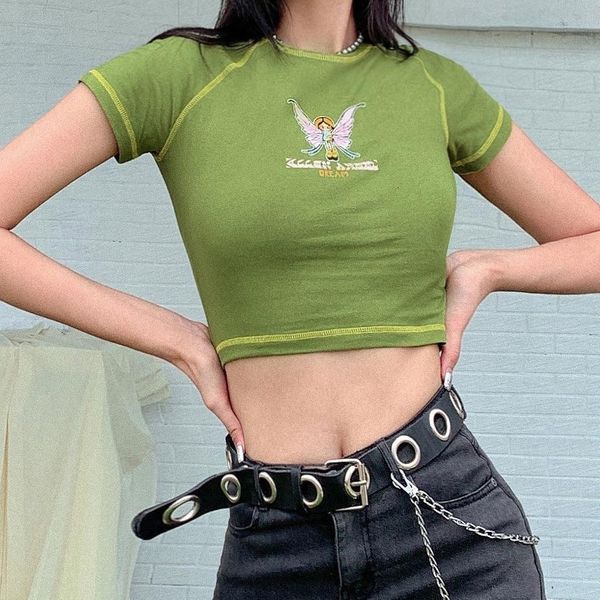 e-girl butterfly graphic and letter printing stitch green crop y2k summer grunge style o-neck short sleeve t-shirts, White
e-girl butterfly graphic and letter printing stitch green crop y2k summer grunge style o-neck short sleeve t-shirts, White