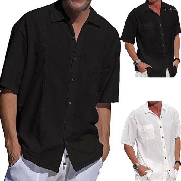 casual pure color men's shirts turn-down collar button summer short sleeve solid cotton linen loose beach harajuku shirts1, White;black
casual pure color men's shirts turn-down collar button summer short sleeve solid cotton linen loose beach harajuku shirts1, White;black