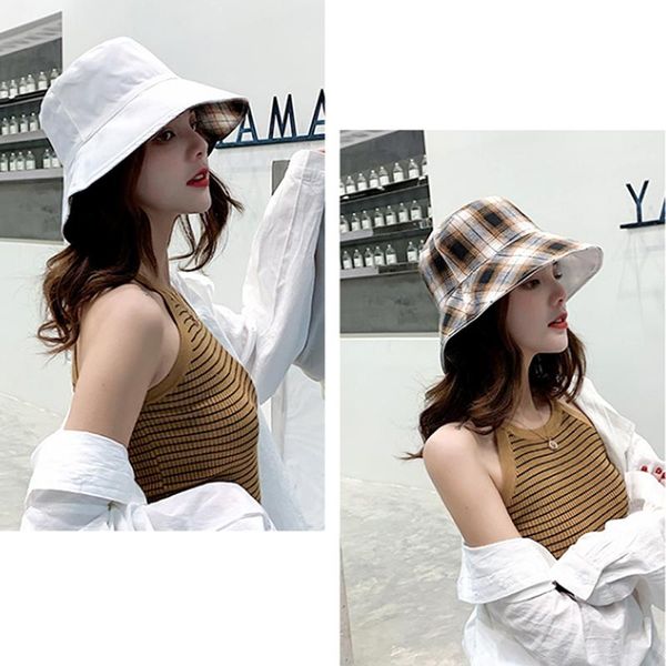 wide brim hats women outdoor travel hat sun cap korean version cotton double sided plaid bucket fisherman, Blue;gray
wide brim hats women outdoor travel hat sun cap korean version cotton double sided plaid bucket fisherman, Blue;gray