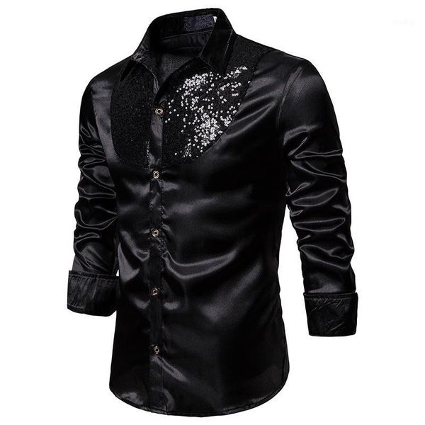 black sequin glitter shirt men nightclub prom chemise homme 2020 brand slim fit long sleeve mens dress shirts stage singer shirt1, White;black
black sequin glitter shirt men nightclub prom chemise homme 2020 brand slim fit long sleeve mens dress shirts stage singer shirt1, White;black