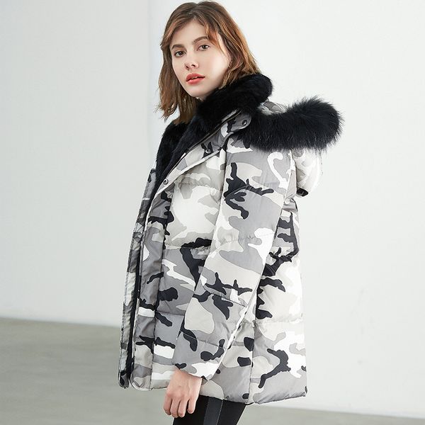woman winter down in hoodie real fur collar plus size camouflage grey female coat mujer kj430 jackets 10dm, Black
woman winter down in hoodie real fur collar plus size camouflage grey female coat mujer kj430 jackets 10dm, Black