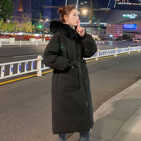 winter down padded jacket women mid long cotton coat korean loose outerwear big fur collar fashion jackets hooded female parka, Black
winter down padded jacket women mid long cotton coat korean loose outerwear big fur collar fashion jackets hooded female parka, Black