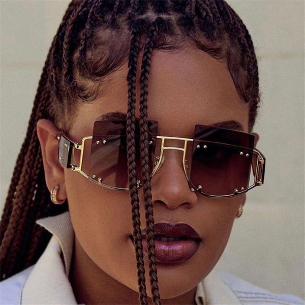 sunglasses punk women 2021 fashion goggle alloy big frame sun glasses gafas female vintage rimless, White;black
sunglasses punk women 2021 fashion goggle alloy big frame sun glasses gafas female vintage rimless, White;black