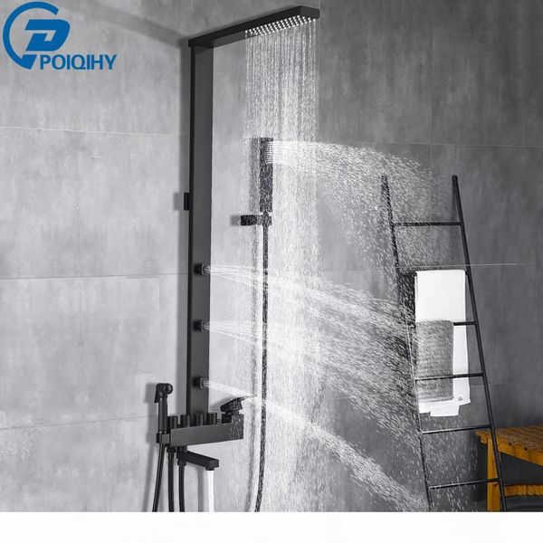 matte black shower column rainfall bath shower system swivel massage jet shower mixer tap bidet spray bath faucet set bbyaga mj_bag
matte black shower column rainfall bath shower system swivel massage jet shower mixer tap bidet spray bath faucet set bbyaga mj_bag