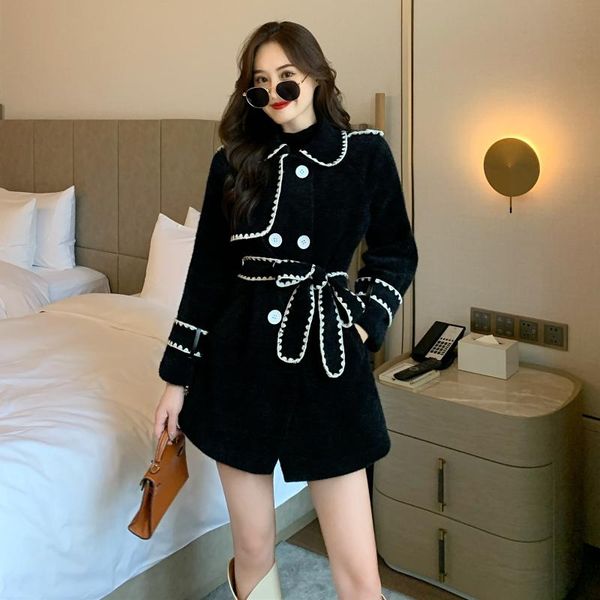 women's wool & blends autumn winter blend coat women fashion loose single breasted long mink jacket korean thick warm overcoat ladies h, Black
women's wool & blends autumn winter blend coat women fashion loose single breasted long mink jacket korean thick warm overcoat ladies h, Black