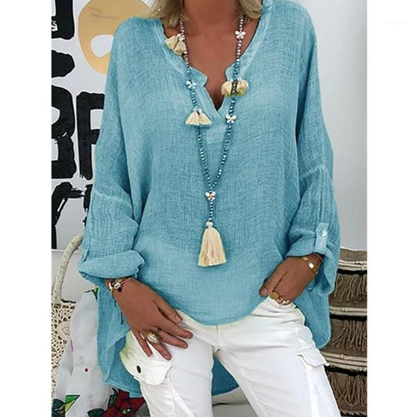 women and blouses long sleeve autumn 2020 new solid color large size loose casual v-neck calual loose elegant femme shirt1, White
women and blouses long sleeve autumn 2020 new solid color large size loose casual v-neck calual loose elegant femme shirt1, White