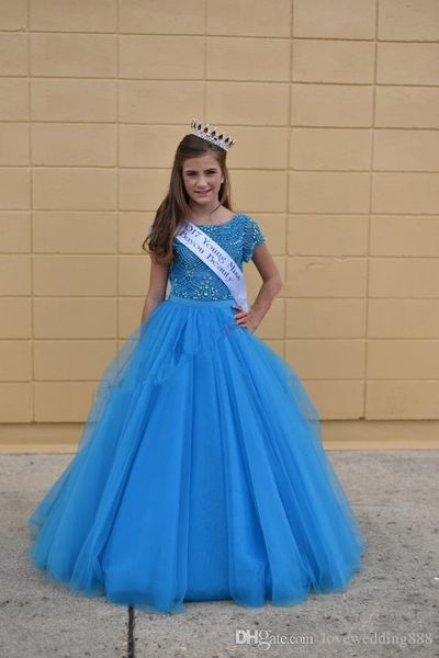 little baby girls' pageant dresses toddler infant princess 2019 capped short sleeves beaded luxury flower girls' dresses for party, White;blue
little baby girls' pageant dresses toddler infant princess 2019 capped short sleeves beaded luxury flower girls' dresses for party, White;blue