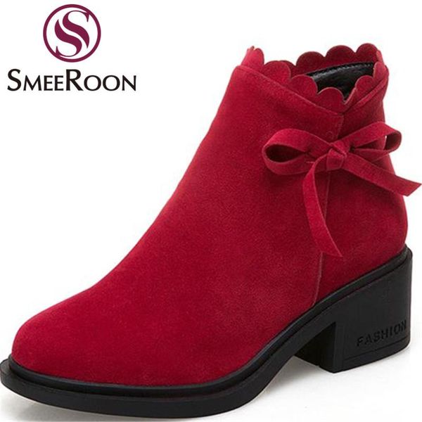 boots smeeroon platform flock ankle keep warm winter round toe med heels for women campus shoes with butterfly-knot, Black
boots smeeroon platform flock ankle keep warm winter round toe med heels for women campus shoes with butterfly-knot, Black