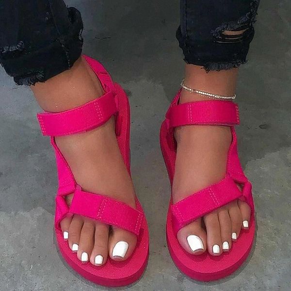 Rimocy Plus Size 43 Strappy Sandals Women Fashion Hook Loop Platform Sandalias Woman Red White Non Slip Flat Shoes Female Summer #cj1m, Black
Rimocy Plus Size 43 Strappy Sandals Women Fashion Hook Loop Platform Sandalias Woman Red White Non Slip Flat Shoes Female Summer #cj1m, Black