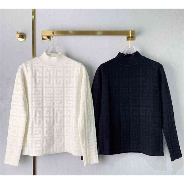 winter new style small fragrance sweater high neck black and white pullover loose long sleeved women's trend
winter new style small fragrance sweater high neck black and white pullover loose long sleeved women's trend