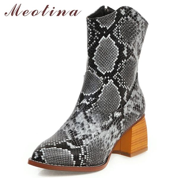 meotina autumn ankle boots women zipper thick high heels western boots snake print pointed toe shoes ladies fall plus size 34-46, Black
meotina autumn ankle boots women zipper thick high heels western boots snake print pointed toe shoes ladies fall plus size 34-46, Black