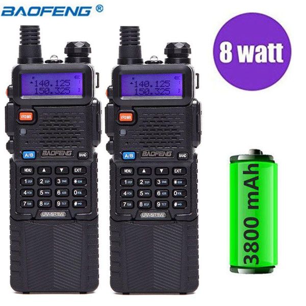 walkie talkie 2pcs baofeng uv-5r 8w professional cb radio station uv5r hf transceiver vhf uhf portable uv 5r hunting ham
walkie talkie 2pcs baofeng uv-5r 8w professional cb radio station uv5r hf transceiver vhf uhf portable uv 5r hunting ham