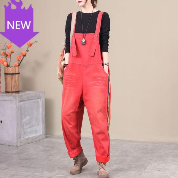 women's jeans large size solid color stitching art retro denim overalls women literary bib pants female 2021 early spring, Blue
women's jeans large size solid color stitching art retro denim overalls women literary bib pants female 2021 early spring, Blue