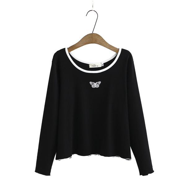 embroidered more women's shirts long casual black short spring trg2, White
embroidered more women's shirts long casual black short spring trg2, White