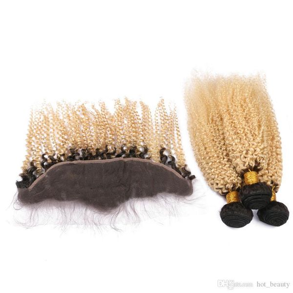 dark root 3 bundles with lace frontal closure virgin human hair 1b 613 blonde kinky curly hair bundles ombre lace frontal with bundles, Black
dark root 3 bundles with lace frontal closure virgin human hair 1b 613 blonde kinky curly hair bundles ombre lace frontal with bundles, Black