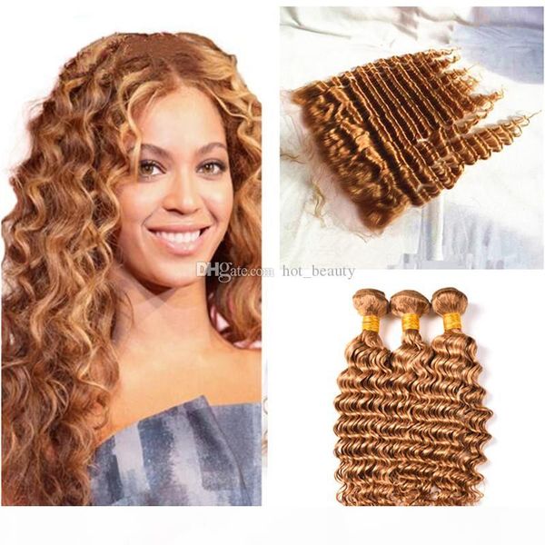 honey blonde bundles with frontal closure deep wave curly #27 blonde human hair brazilian virgin hair extension 3 bundles with lace frontal, Black
honey blonde bundles with frontal closure deep wave curly #27 blonde human hair brazilian virgin hair extension 3 bundles with lace frontal, Black